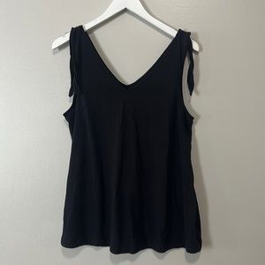 Black tank top with shoulder ties